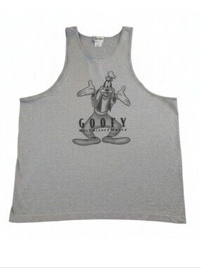 Vtg 90's Walt Disney World Goofy T Shirt XXL Made in USA Gray Theme Tee
